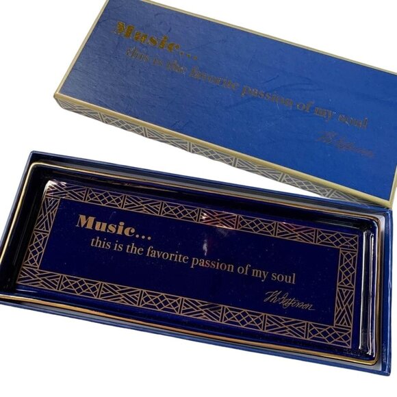 Rosanna Imports Music Ceramic Desk Tray Plate Decor in Box - Picture 1 of 6